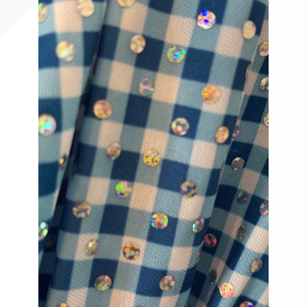 Rubies Wizard of Oz Dorothy Costume Dress Blue Gingham Sequins Kids Girls - Picture 5 of 9